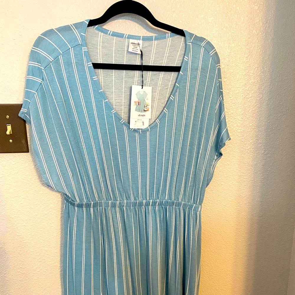 Allthreads, blue striped, soft dress, Size XL